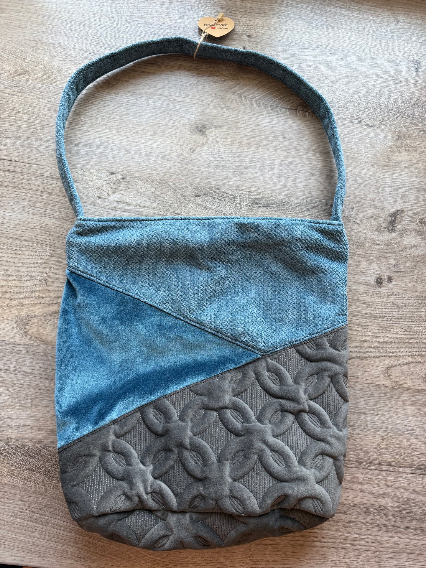 "Shopper" Hellblau-Hellblau (Schimmer)-Grau