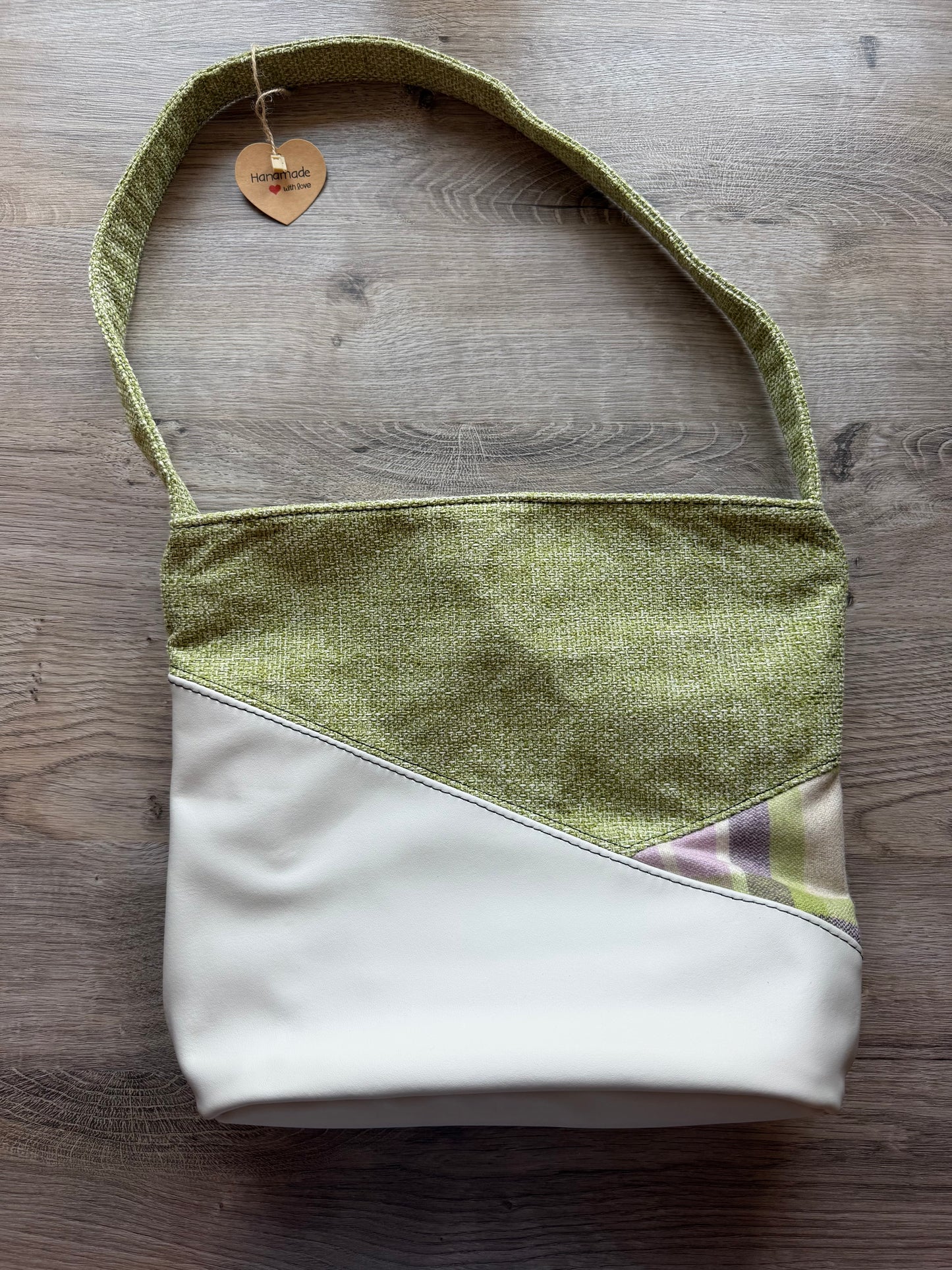 "Marlene" Hellgrün-Lila/Beige-Cremehellgrau