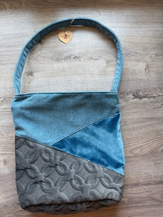 "Shopper" Hellblau-Hellblau (Schimmer)-Grau
