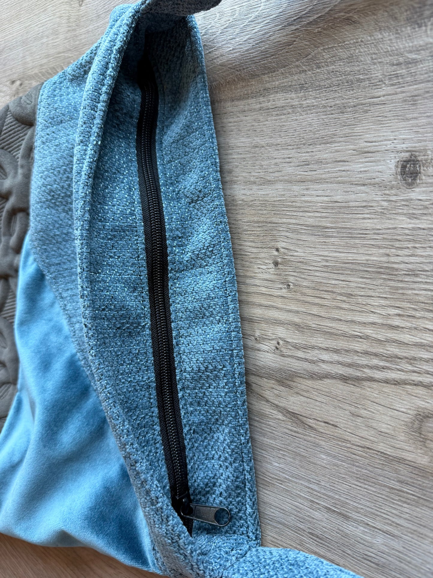 "Shopper" Hellblau-Hellblau (Schimmer)-Grau
