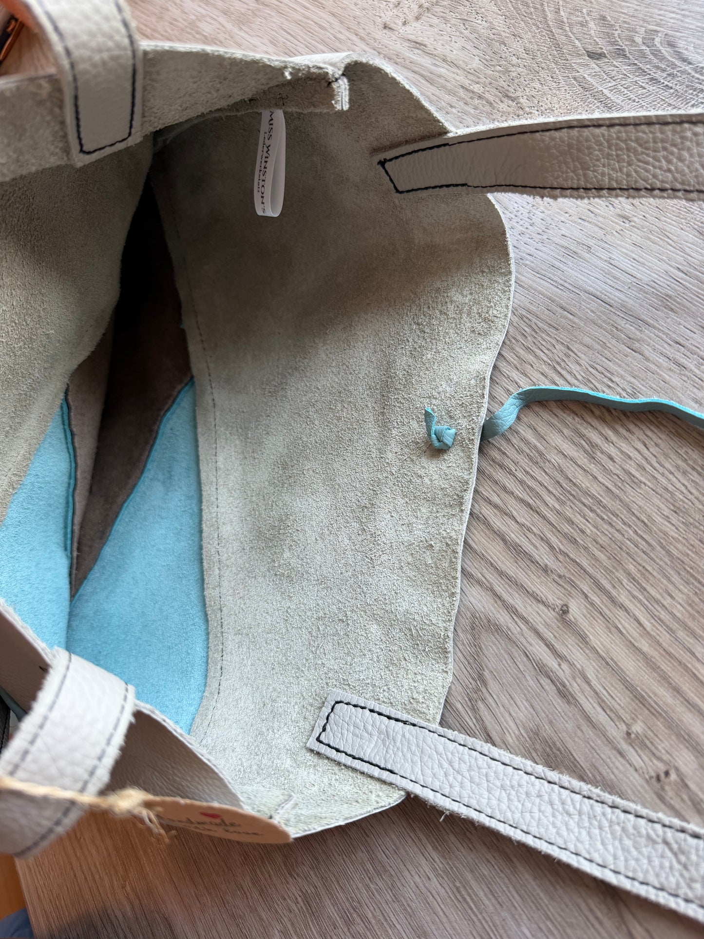 "Shopper" Hellgrau-Babyblau-Dunkelbraun