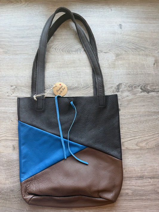 "Shopper" Dunkelbraun-Blau-Mittelbraun