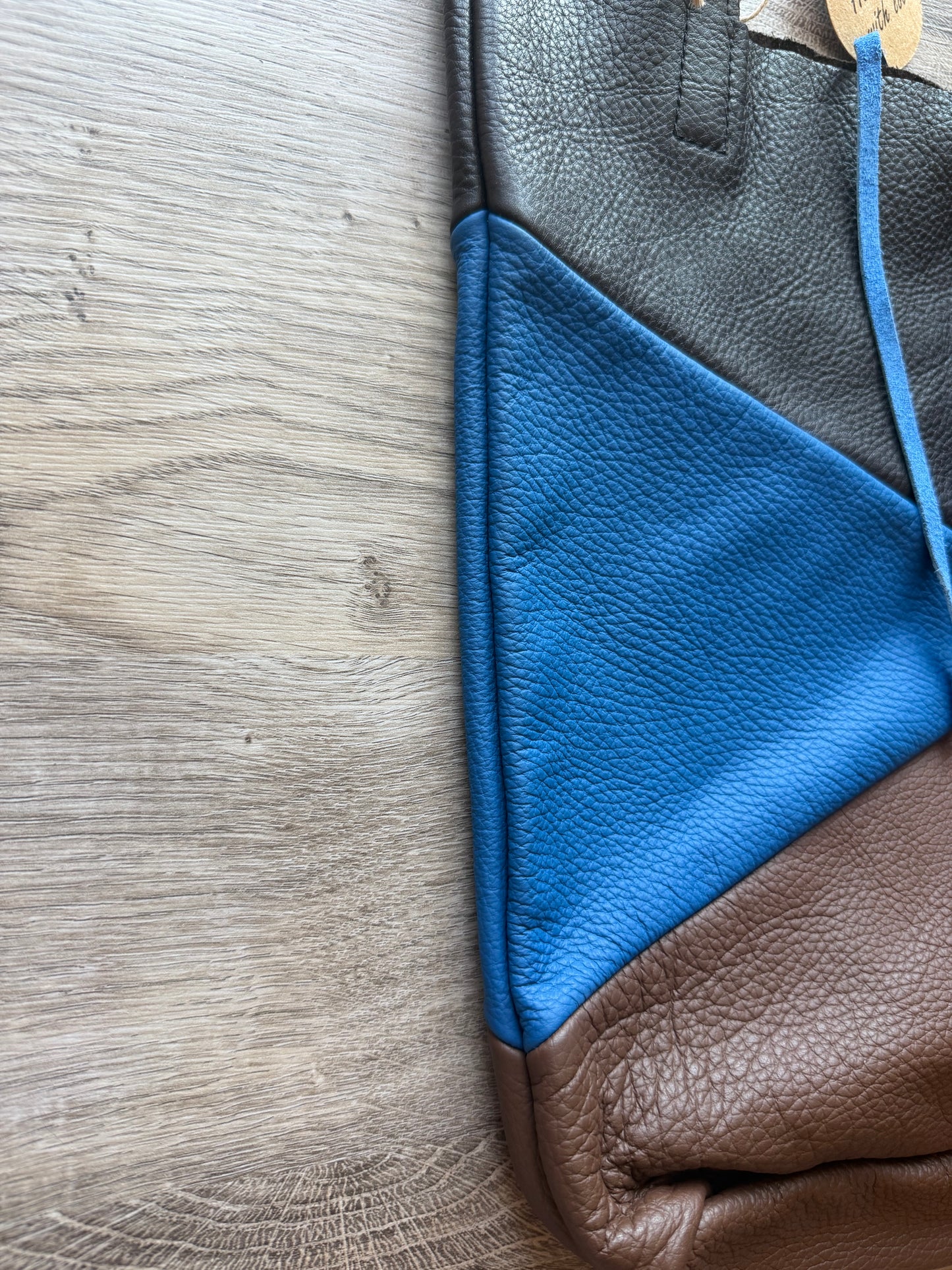 "Shopper" Dunkelbraun-Blau-Mittelbraun