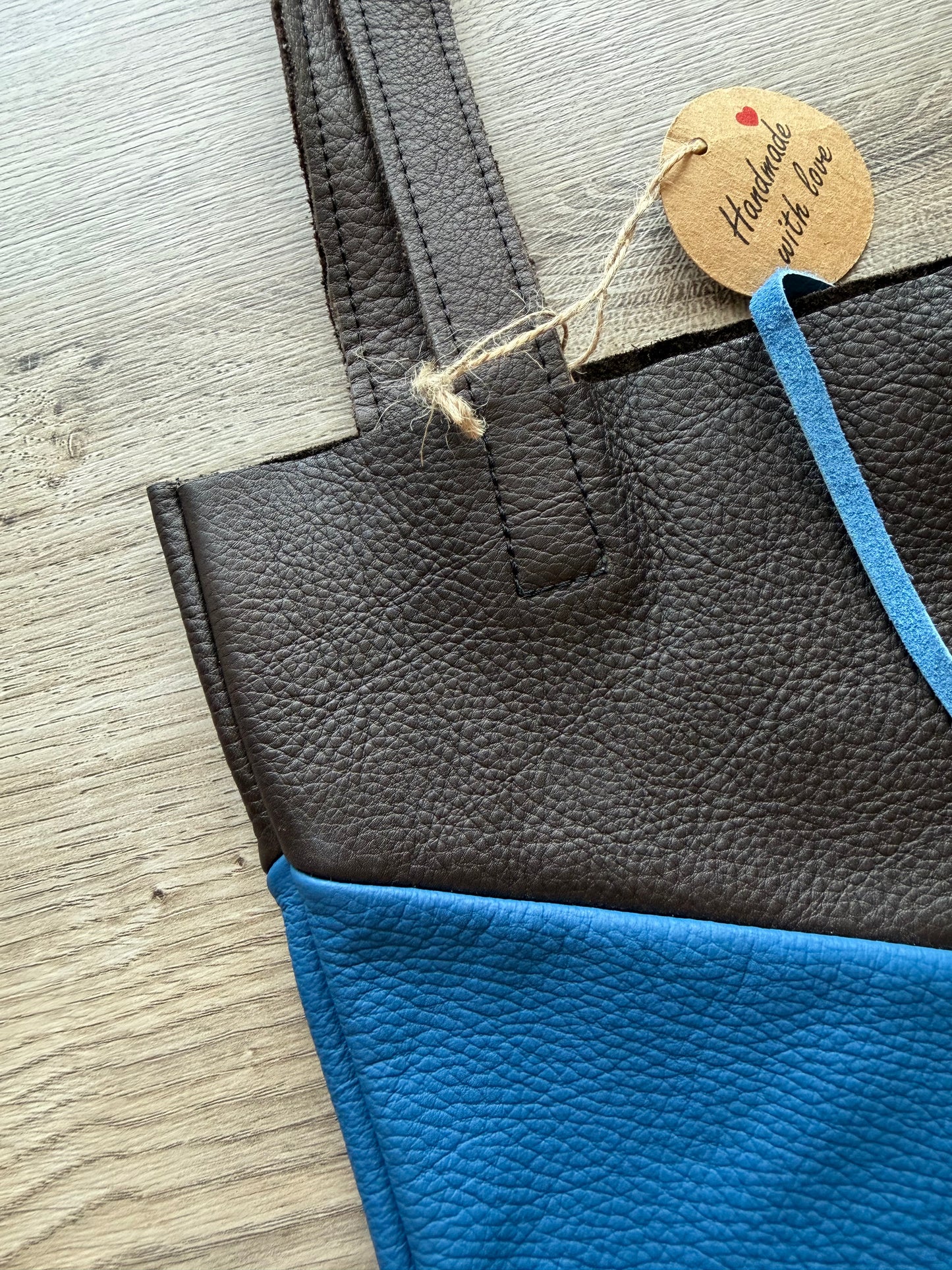 "Shopper" Dunkelbraun-Blau-Mittelbraun