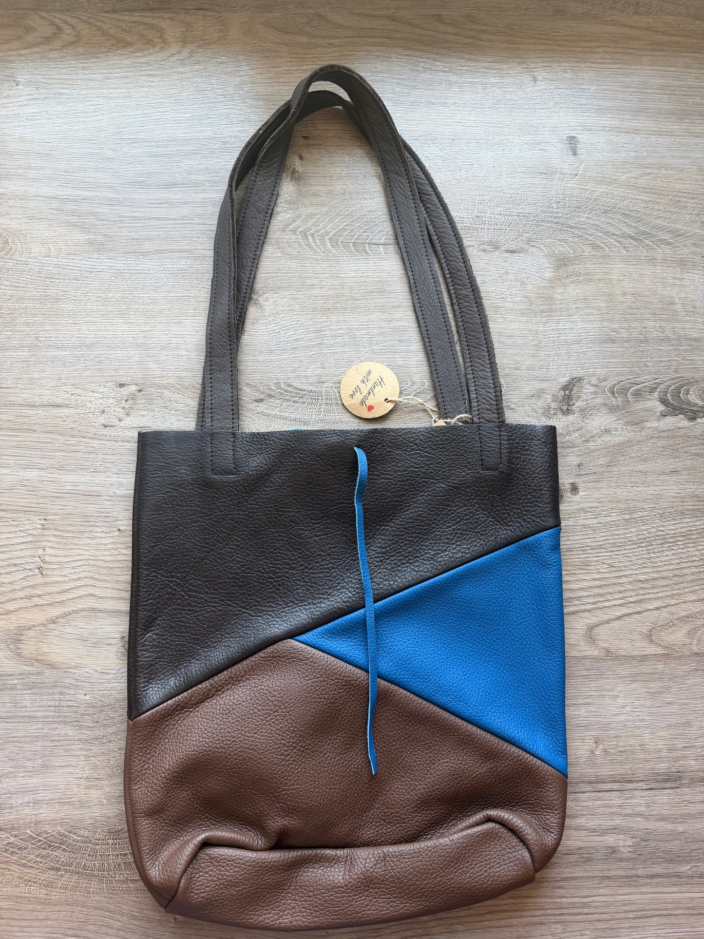 "Shopper" Dunkelbraun-Blau-Mittelbraun