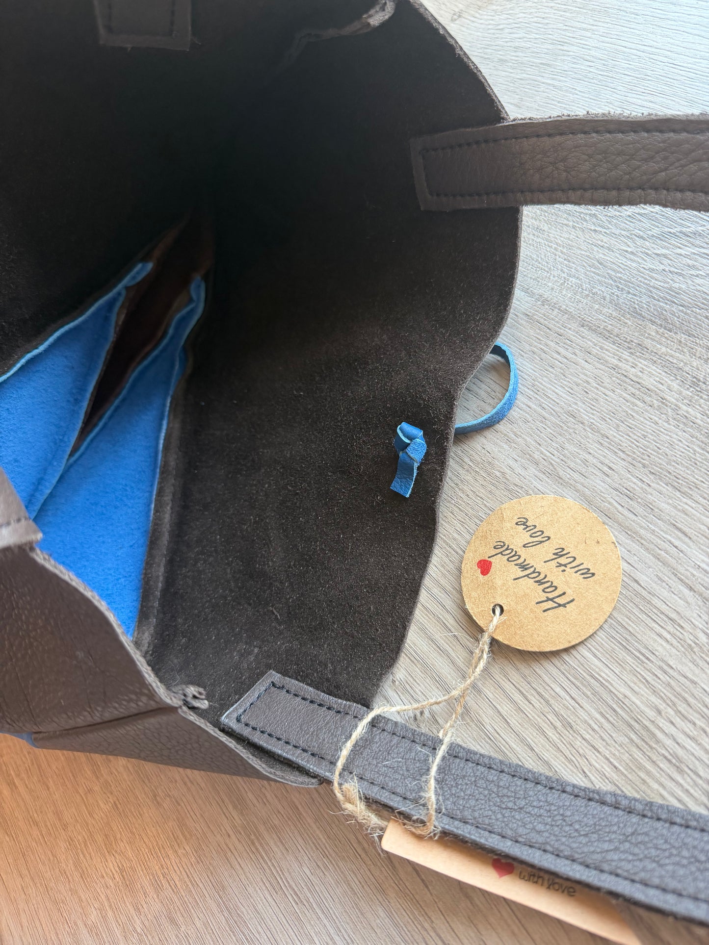 "Shopper" Dunkelbraun-Blau-Mittelbraun