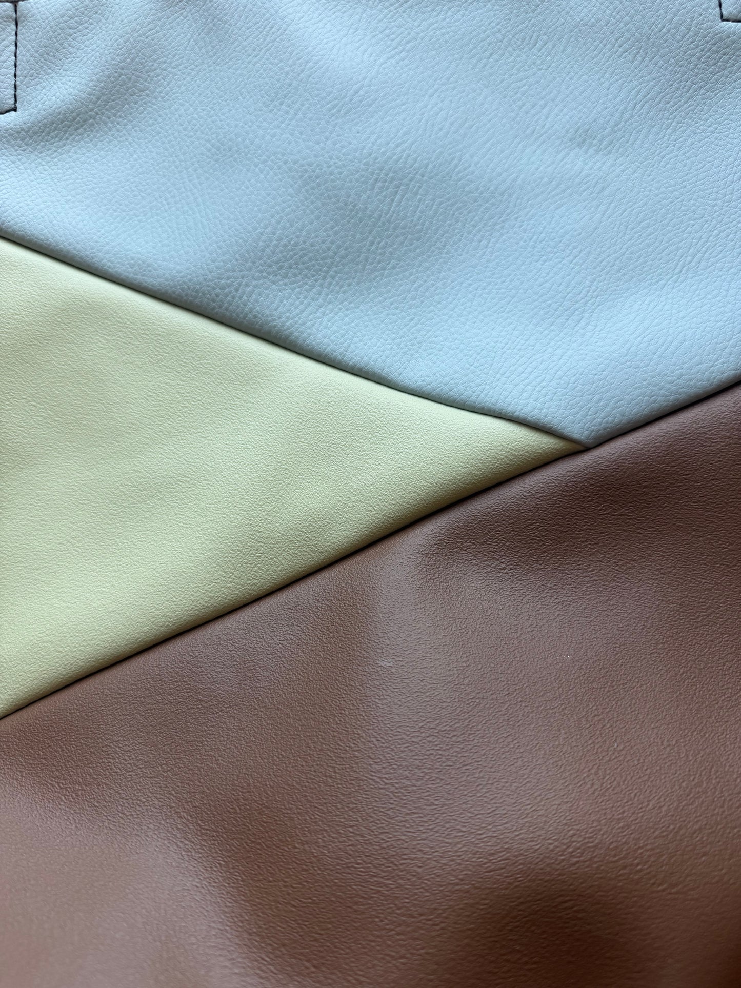 "Shopper" Pastellblau-Hellgrün-Braun