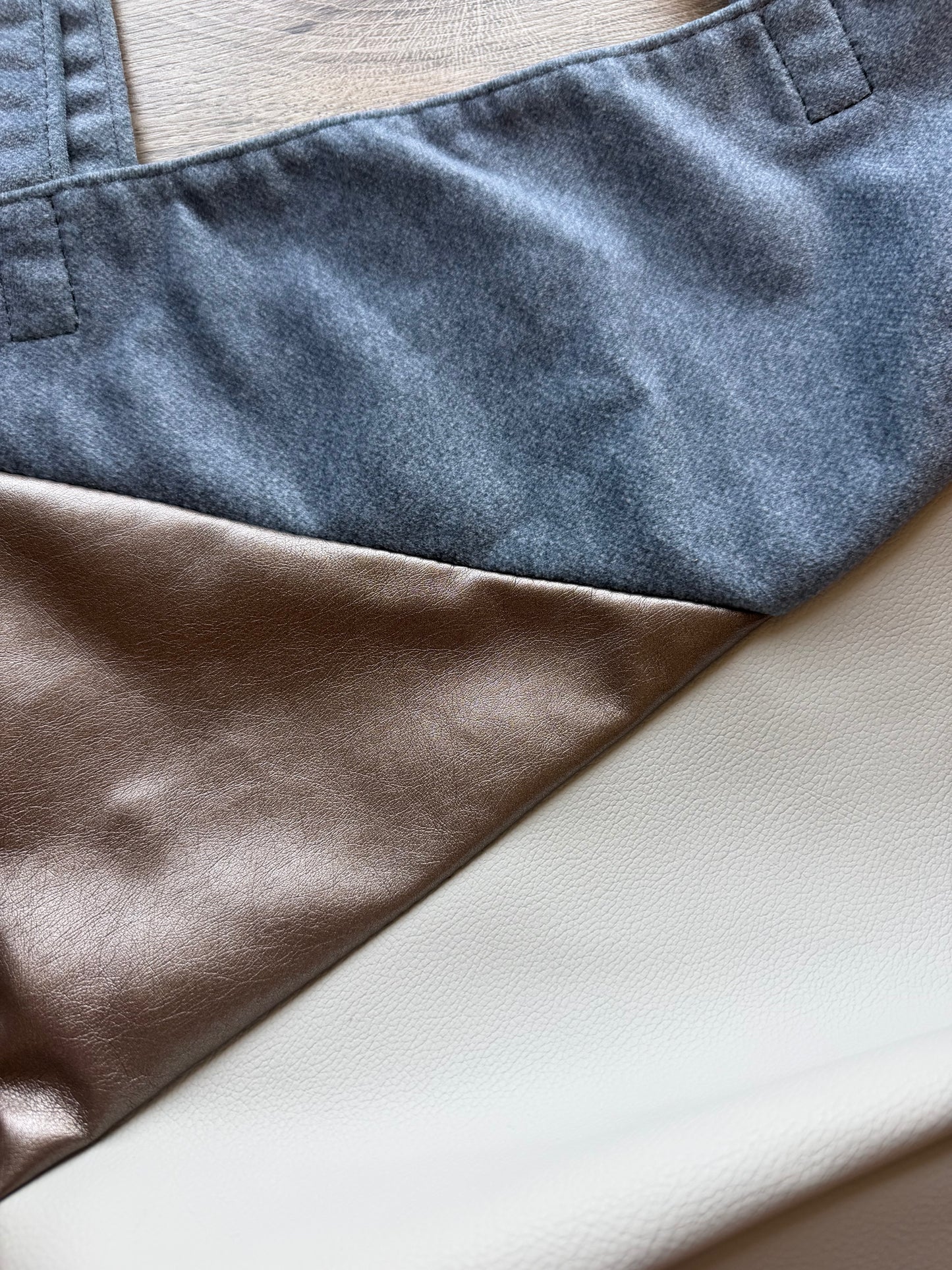 "Shopper" Blau-Braun (Metallic)-Hellgrau