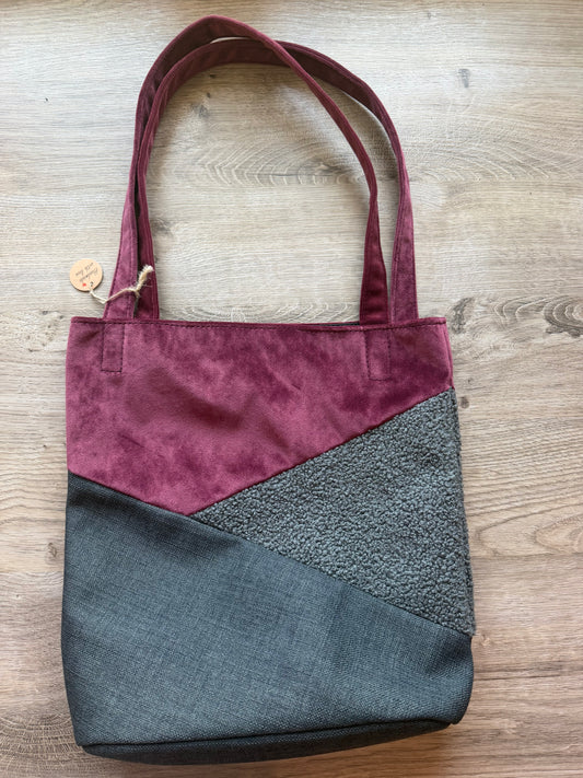 "Shopper" Weinrot-Grau-Dunkelgrau