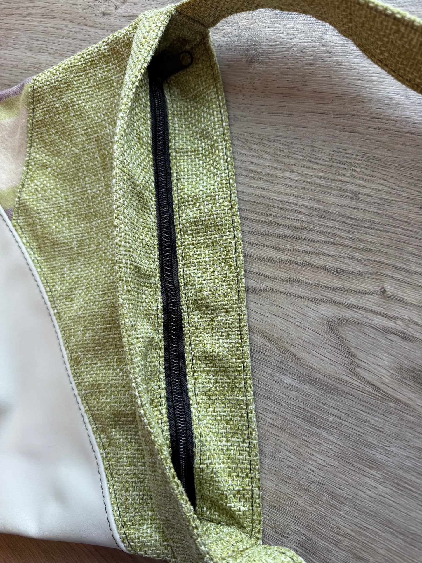 "Marlene" Hellgrün-Lila/Beige-Cremehellgrau