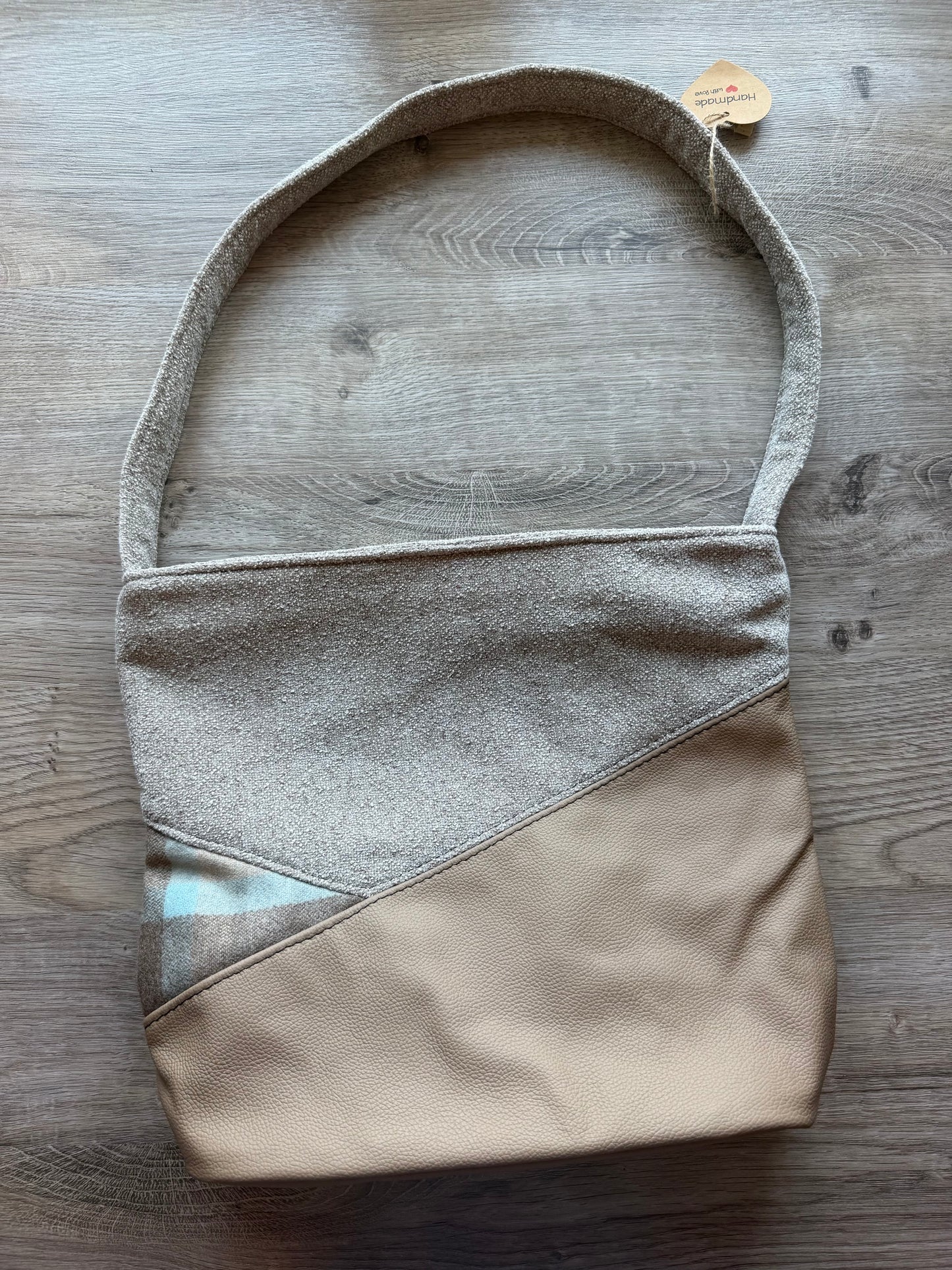 "Marlene" Beige-Hellblau/Braun-Helltaupe