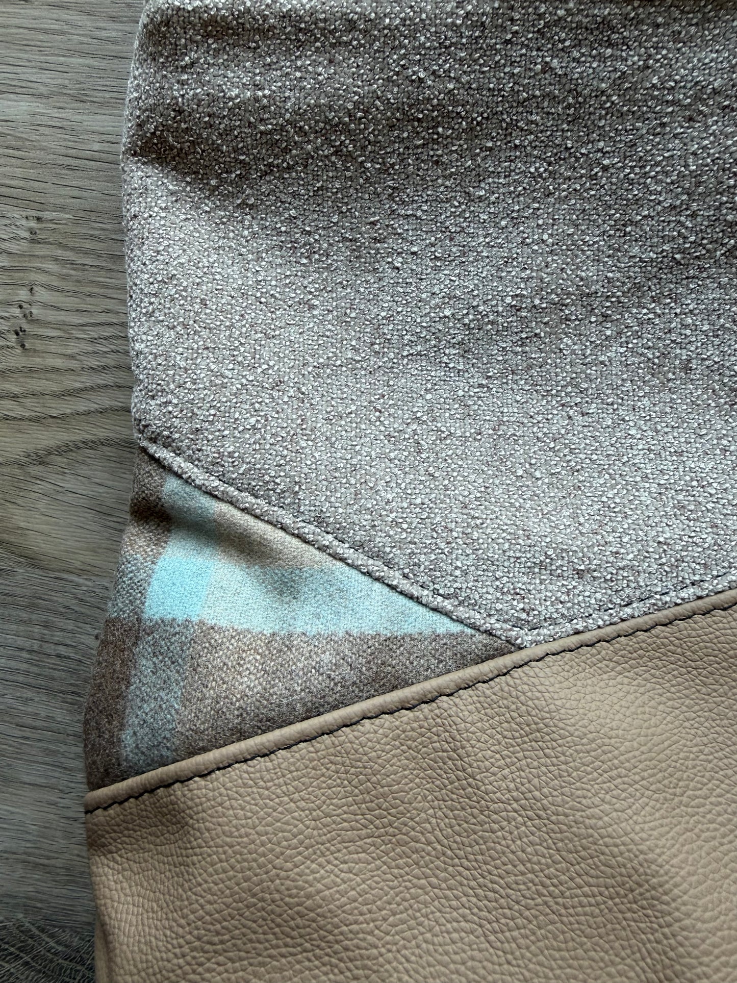 "Marlene" Beige-Hellblau/Braun-Helltaupe