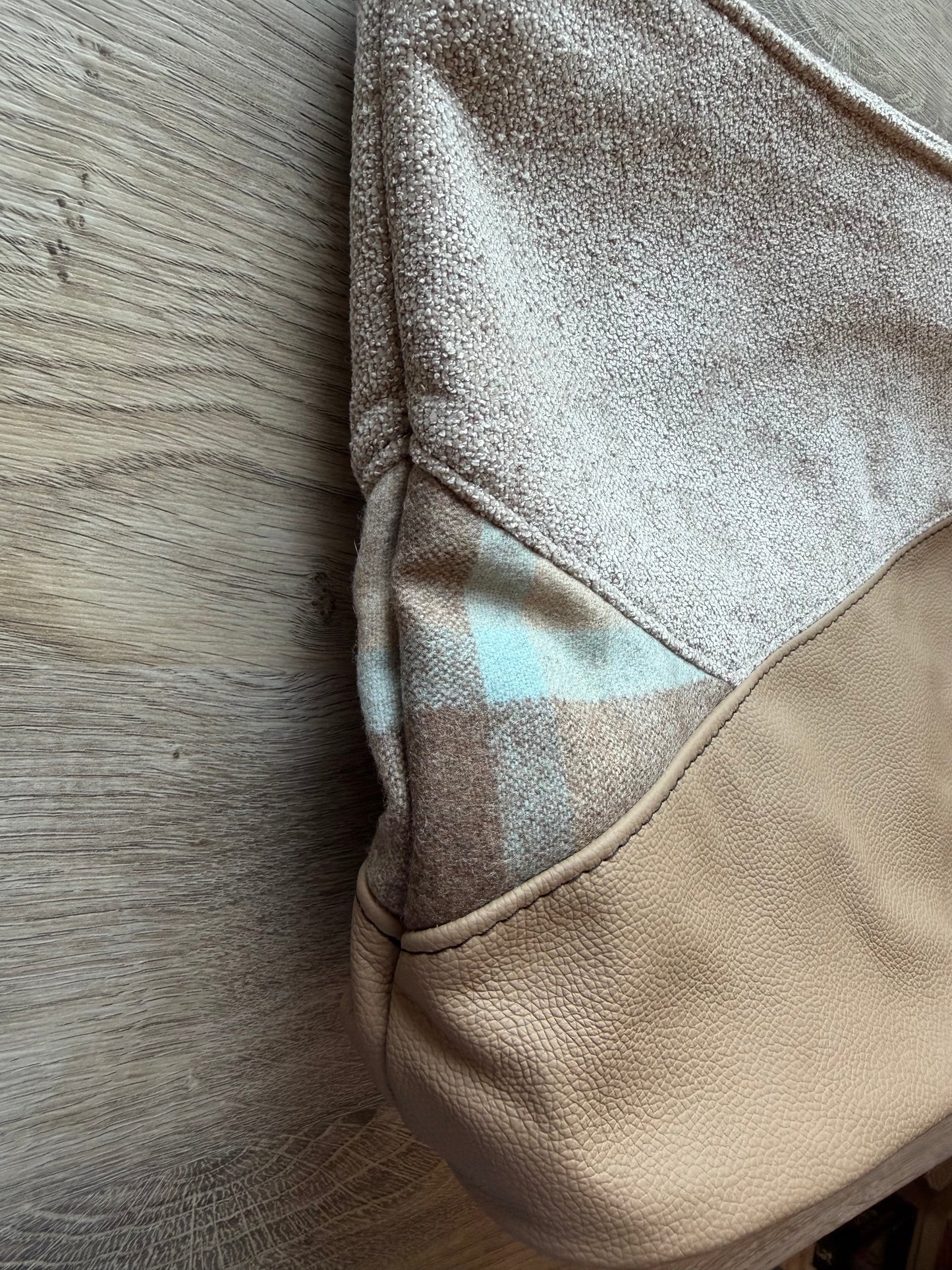"Marlene" Beige-Hellblau/Braun-Helltaupe